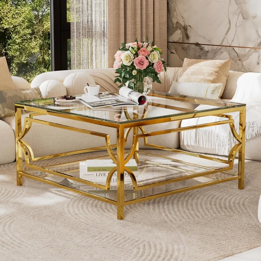 Modern Square Glass Coffee Table 5