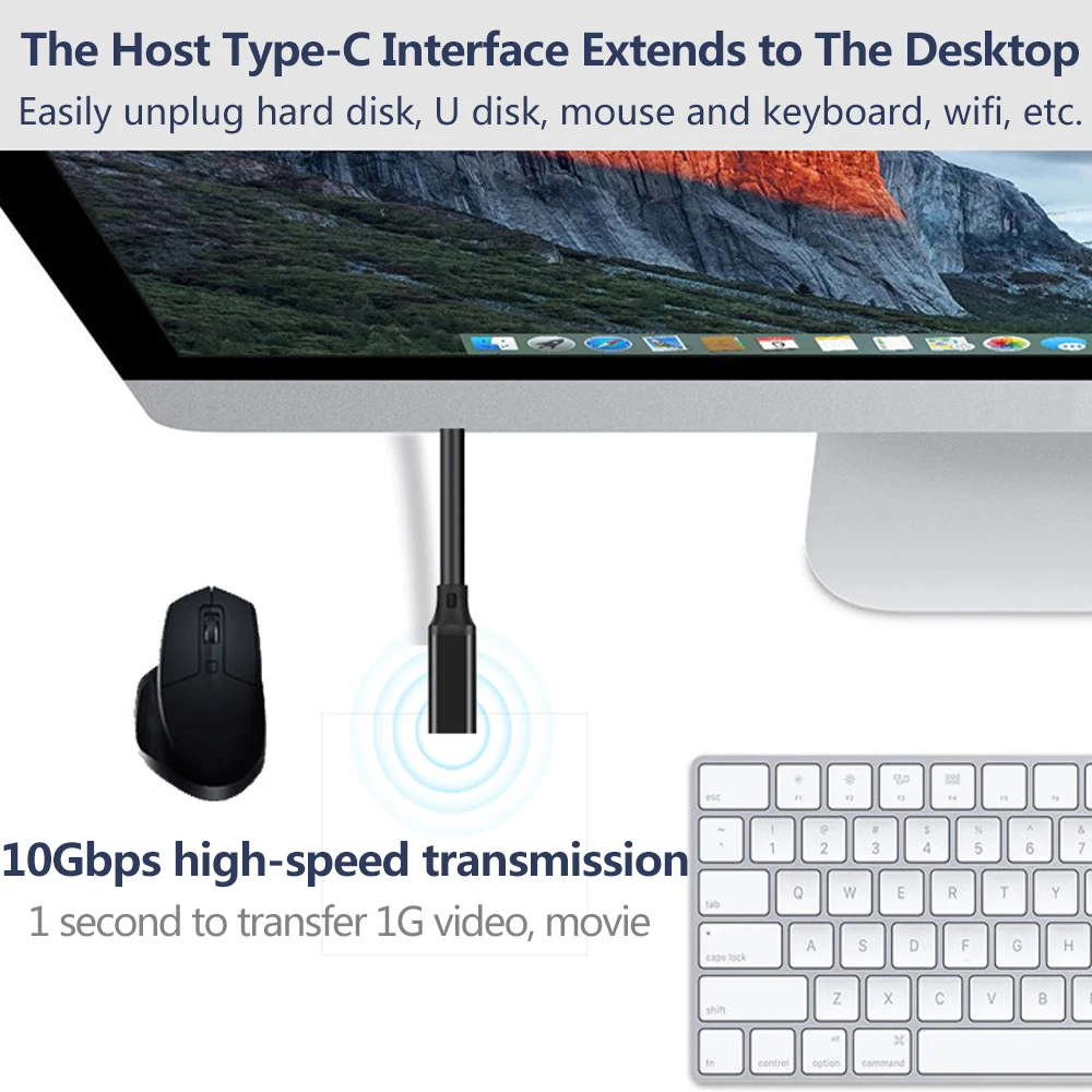 USB C Extension Cable Type C USB3.2 10Gbps 100W 5A Male to Female Fast Charging Extender Cord for MacBook Realme