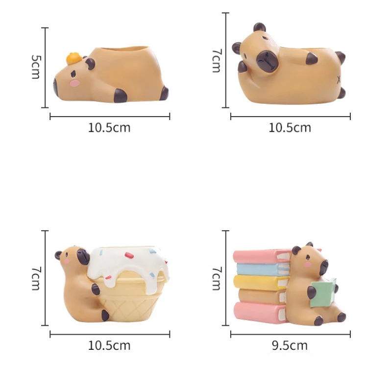 Charming Capybara Resin Planter – Playful Desktop and Garden Decor