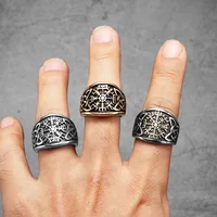 Viking Compass Celtic Knot Men Rings Stainless Steel Women Jewelry Vintage Punk Cool Stuff Fashion Accessories Gift Wholesale 2