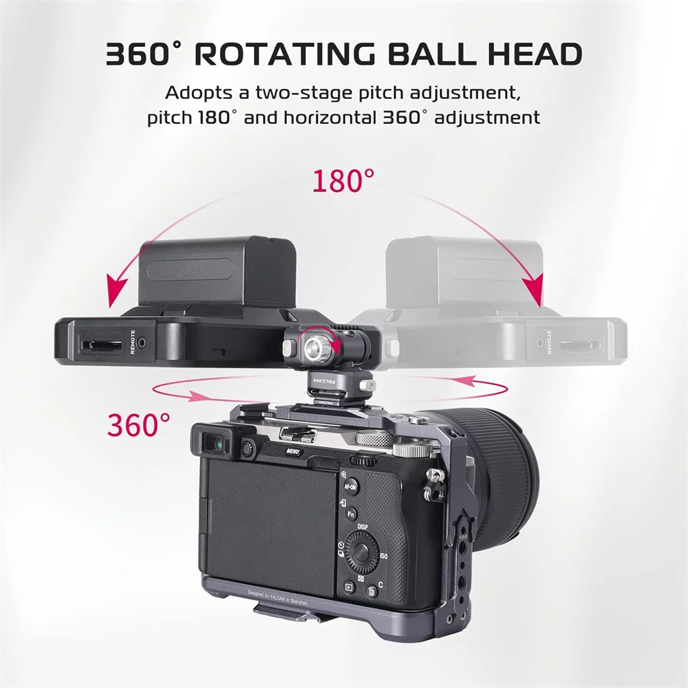 FALCAM F22 퀵 릴리스 DSLR 카메라 모니터 마운트, 조정 가능한 삼각대 헤드 볼 헤드 퀵 스위치 시스템