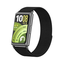 Breathable Two - Tone Nylon Braided Strap - Sport & Comfort Watchband - Huawei Band 11 Pro (Feather black)
