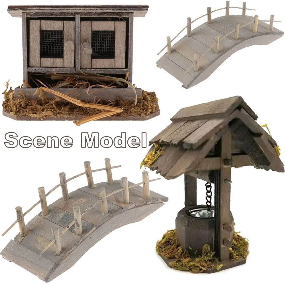 1:12 Scale Dollhouse Decoration Home Decor Miniature Chicken Coop Wood Arch Bridge Dolls Accessories Outdoor Scene Model