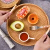 Handmade Rattan Tray Double Ear Tea Fruit Serving Tray, Bread Snack Storage Woven Basket, Insulated Art Decoration Home Decor 5