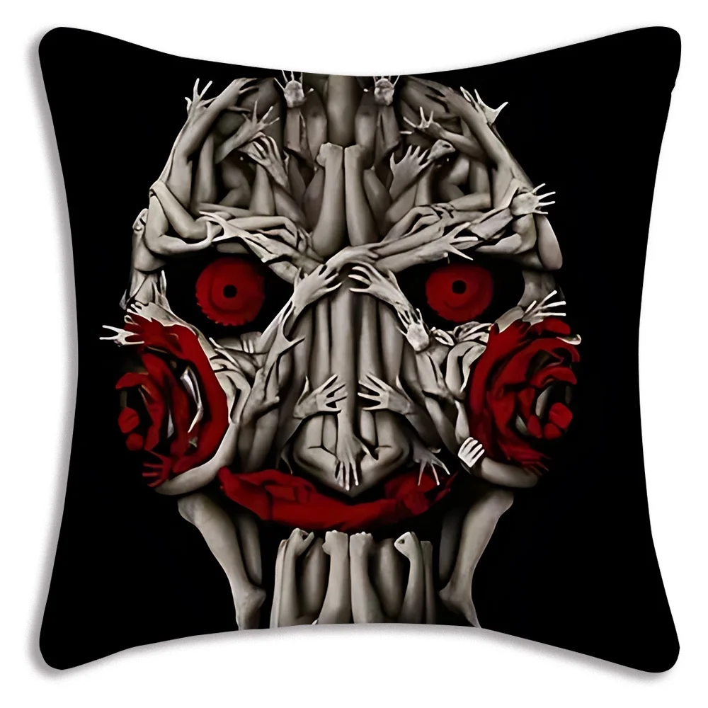 2023 Horror Thriller Movie Saw X Pillow Covers Cartoon Sofa Decorative Home Double-sided Printing Short Plush Cushion Cover 6