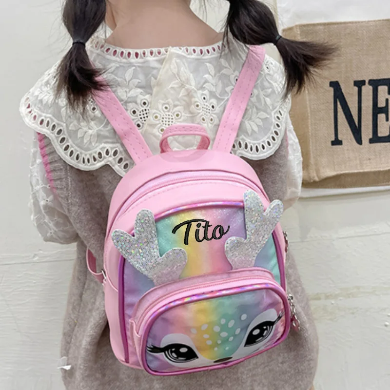 

Индивидуальный рюкзак для учеников детского сада, Детская сумка с милым оленем, легкий рюкзак для маленьких девочек на выход