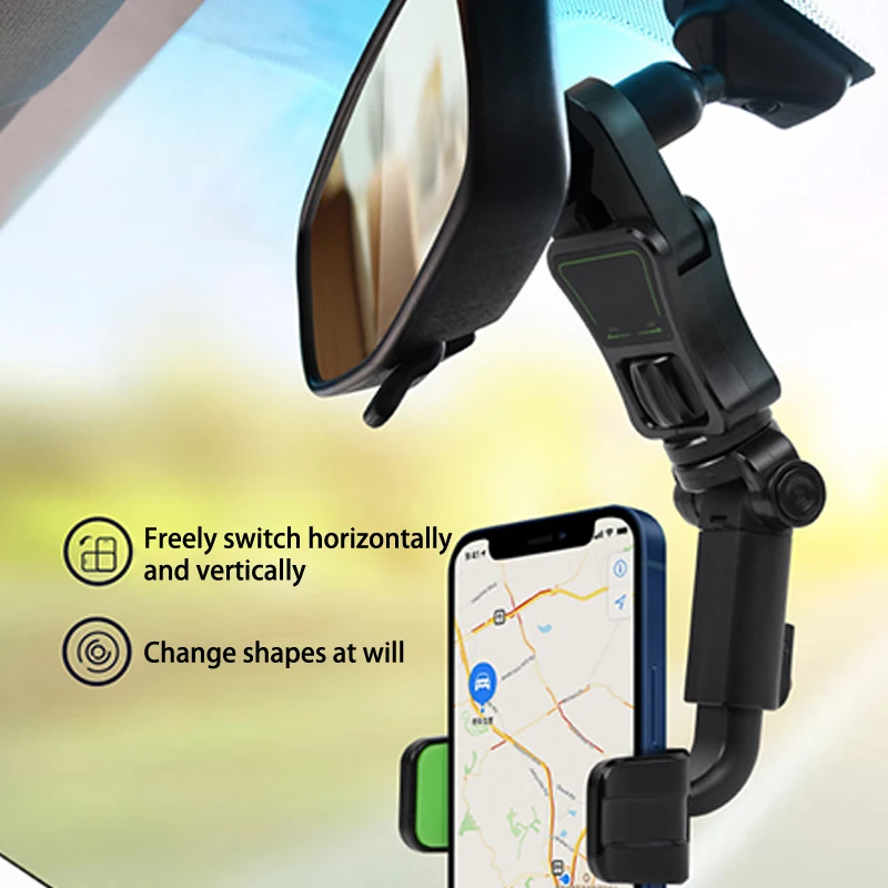 Rückspiegel Telefon halter für Auto 360 ° drehbare Telefon halterung GPS-Halter Universal-Autotelefon halter für alle Smartphones – Detail 5