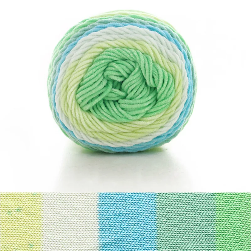 Cotton Yarn 1pc 5-strand Milk Cotton Segment Dyed Rainbow Hand Woven Wool Scarf Pillow Blanket Material Wool