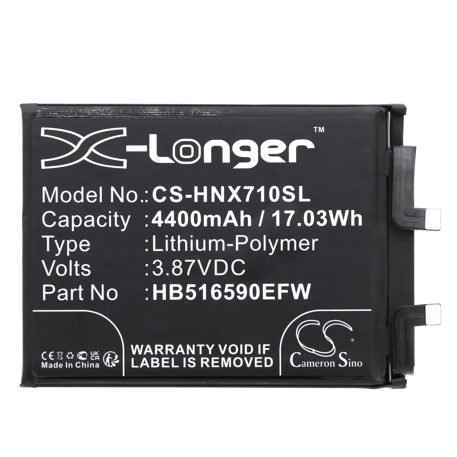

Mobile, SmartPhone Battery for 4400mAh Li-Polymer 3.87V for 17.03 WhHonor 70 Pro HB516590EFW Digital Battery SmartPhone