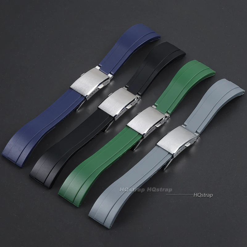 Multicolor Silicone Rubber Watchband Strap – Premium Quality Watch Bracelet Belt in Black, Red, Green, and Blue
