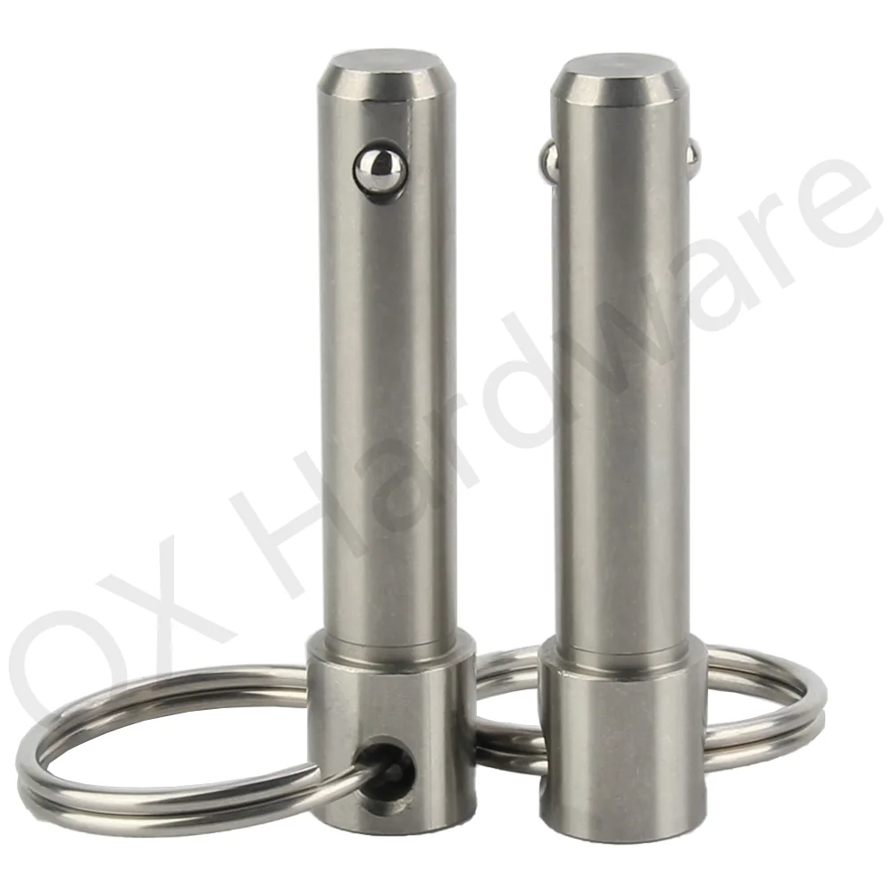 퀵릴리즈 로케이팅 핀 스테인리스 스틸 용수철 볼 헤드 잠금 핀, 풀 링 길이 10mm 100mm 볼 잠금 핀, QX114