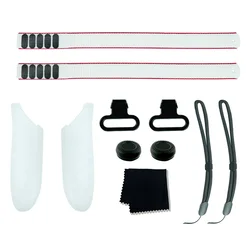 Enhanced VR Experience Bundle: Premium Battery Cover Kit, Adjustable Straps, and Joystick Caps for Optimal Comfort and Control (1Set)