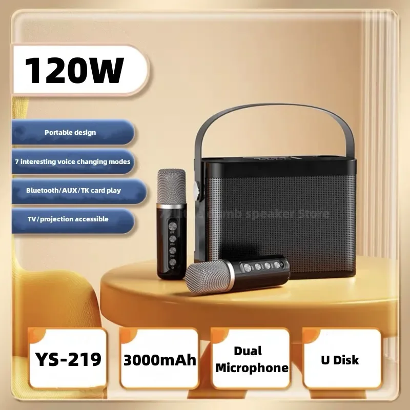 

YS-219 Outdoor Karaoke Wireless Home Party KTV Sound Children's Microphone Bluetooth Speaker TF Portable Subwoofer Home Theater