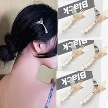 

Women's Korean-Style Mermaid Barrettes Pearl Hairpin Side Clip Hair Hairware New