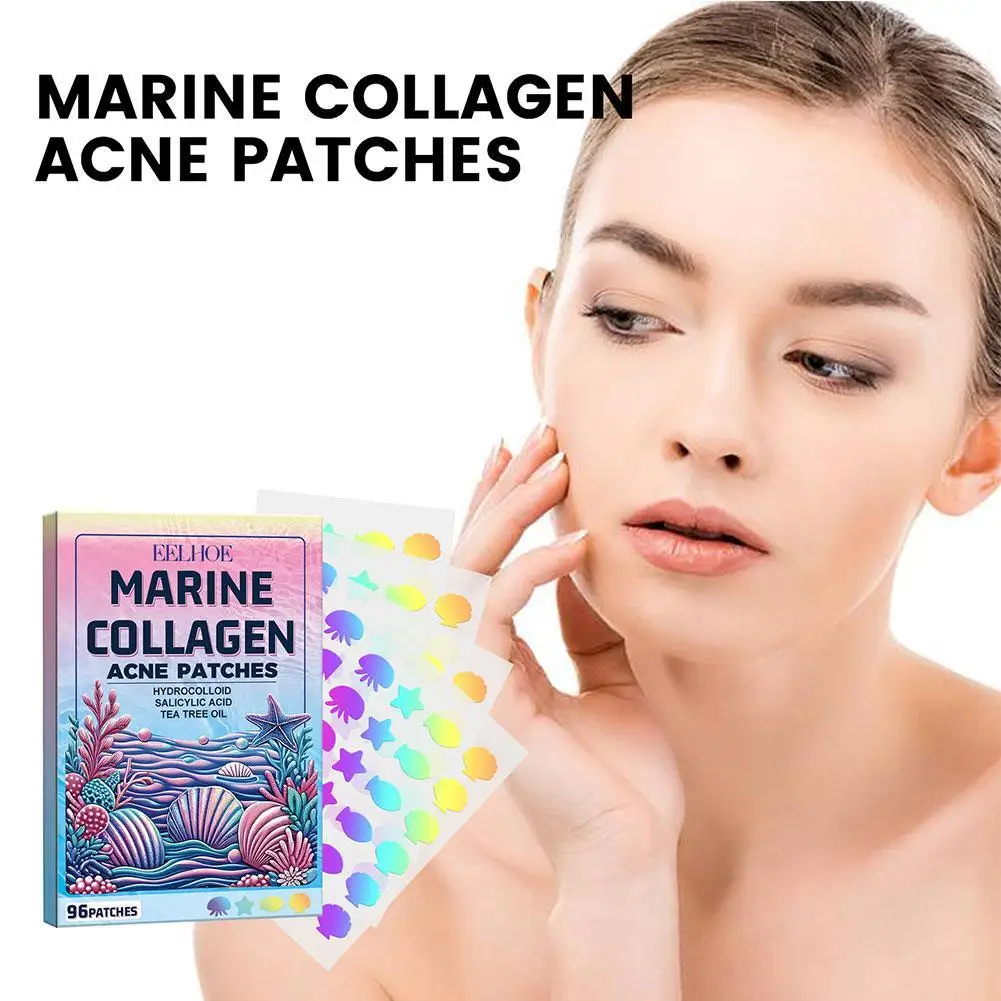 96Pcs Patch Per Brufoli Carino, Forme Serie Oceanica Patch Per Brufoli Per Il Viso, Contiene Olio Di Tea Tree Di Acido Salicilico