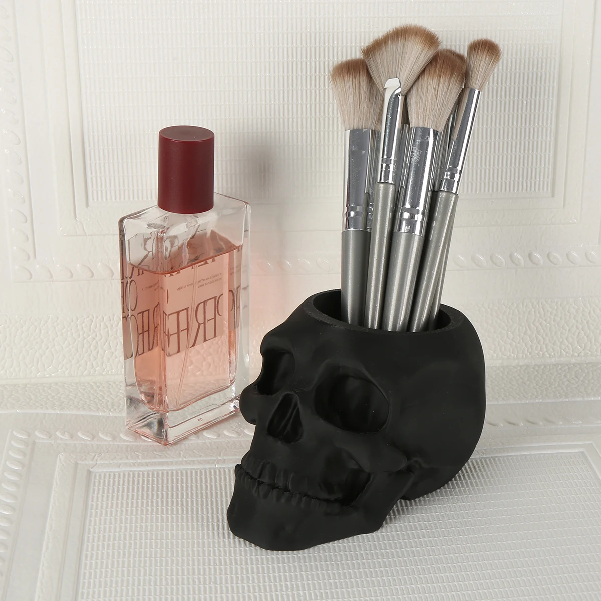Skull Makeup Brush Holder, Pen Holder, Vanity, Desk, Australia