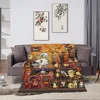 Pixel Art Flannel warm comfort  soft plush P-Pokemon blanket for Anime sofa living room bedroom travel gift single-sided printed 5