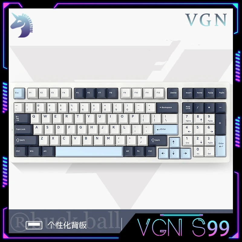 

Механическая клавиатура VGN S99, 99 клавиш, Bluetooth-клавиатуры, 2,4 ГГц, 3 режима, горячая замена, прокладка, конструкция под заказ, беспроводные для геймеров, подарки
