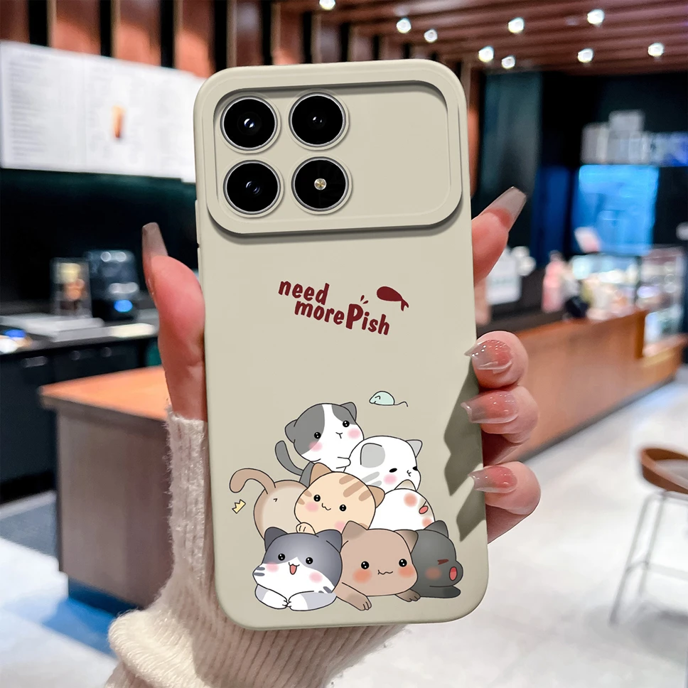 Cute Cat Soft Liquid Silicone Phone Case - Anti-Slip & Lightweight Protective Shell