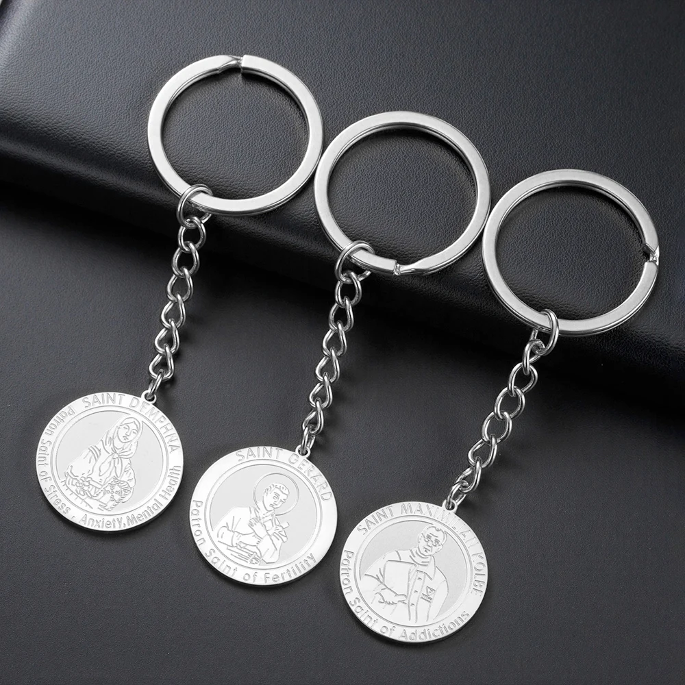 Dawapara Schutzpatron Geschenke St. Dymphe Gerard Katholizismus Halskette Edelstahl Religiöser Anhänger Beten für uns Schmuck – Detail 9