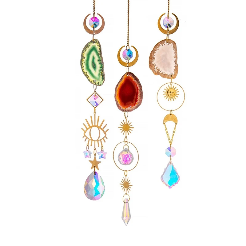 Sun Catcher Sun Catchers Hanging Crystal Suncatcher Ornament Colorful Wind Pendants Rainbow Prism Window Chime Sun Catcher Garden Car Decoration Chakra