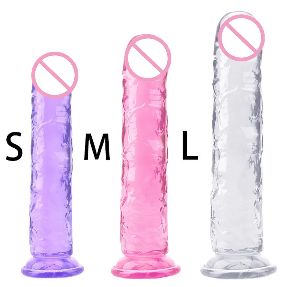 Translucent Soft Jelly Big Dildo Realistic Fake Dick Penis Butt Plug sex toys For Woman Men Vagina Anal Massage