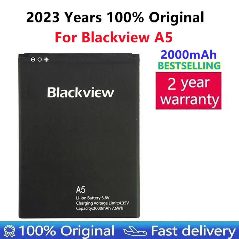 100% New Original Battery Blackview A5 Battery 2000mAh Back Up Battery Replacement For Blackview A5 Smart Phone original replacement phone battery for zte blade a510 ba510 li3822t43p8h725640 2200mah phone battery in stock