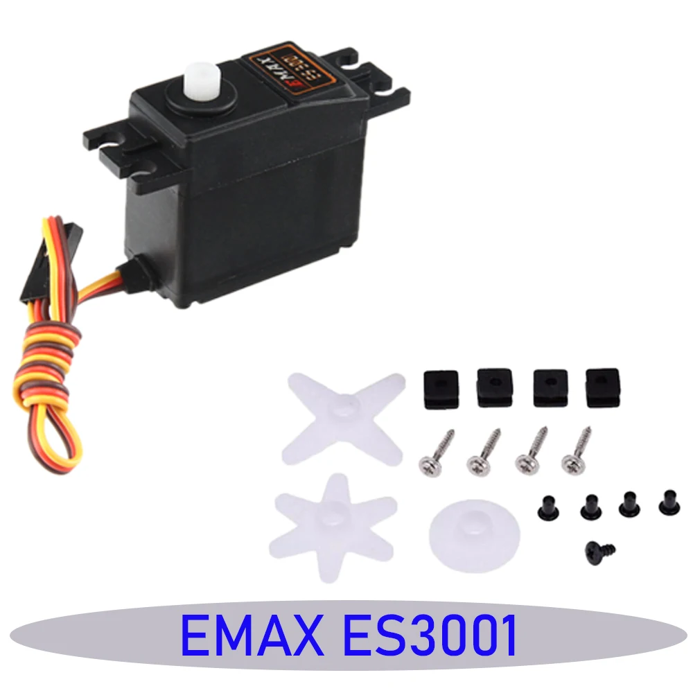 

Пластиковый стандартный аналоговый сервопривод EMAX ES3001 с шестеренками для радиоуправляемого вертолета лодки самолета