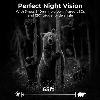 Trail Camera 4k 48MP WiFi Hunting Cameras with 0.2s Trigger Time No Glow Infrared Led for Night Vision Motion Activate Trail Cam 5