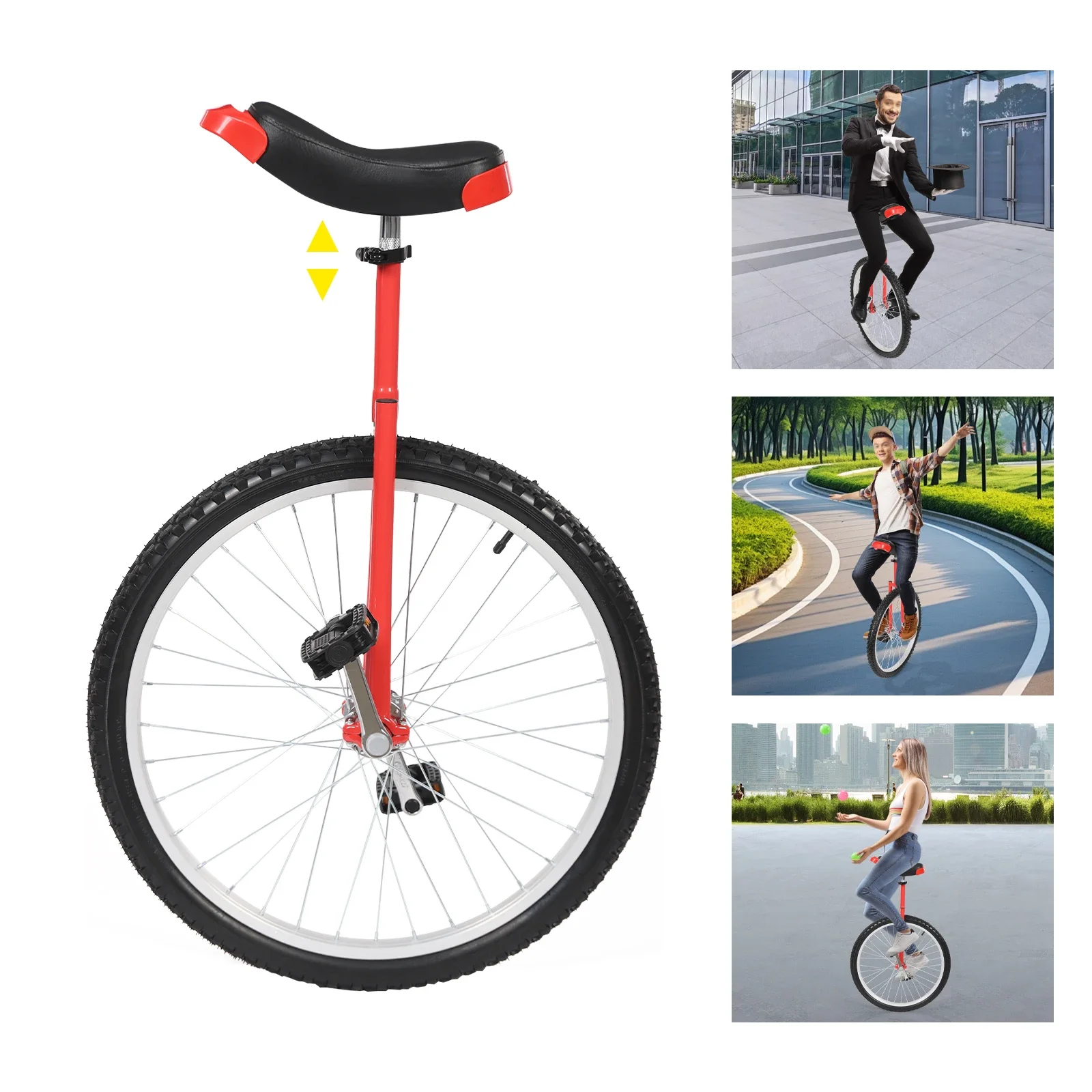 16 Inches/24 Inches Wheel Unicycle One Wheel Children Bike Height Adjustable Exercise Cycling Bicycle for Kids 2