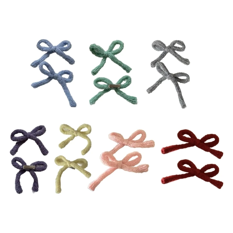 

Knitted Bow Hairpin Hairgrip Hair Clips for Girls Womens Gift Hair Accessories
