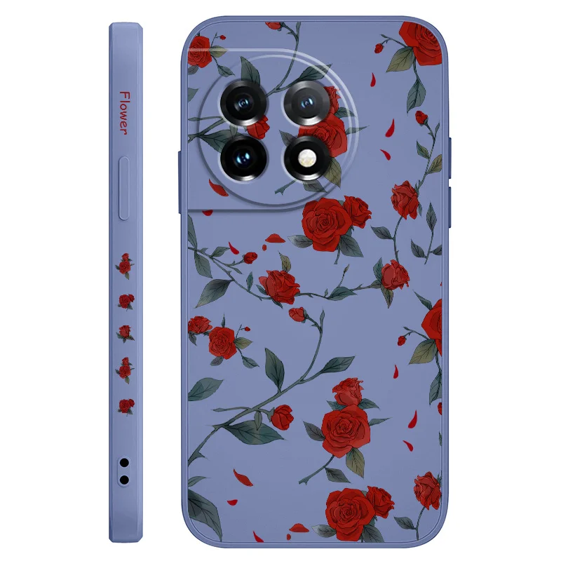 Flowering Rose Liquid Silicone Phone Case Cover