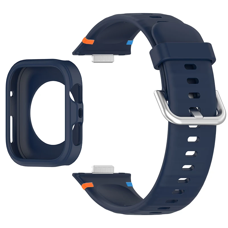 Protective Soft Case with Silicone Sports Strap for Smartwatch Fitness Bands