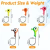 40Pcs Crank Jig Head Hook Round Ball Head Fishing Jigs Hook Bass Lures Crappie Jig Heads for Trout Walleye Saltwater Fishing Jig 2