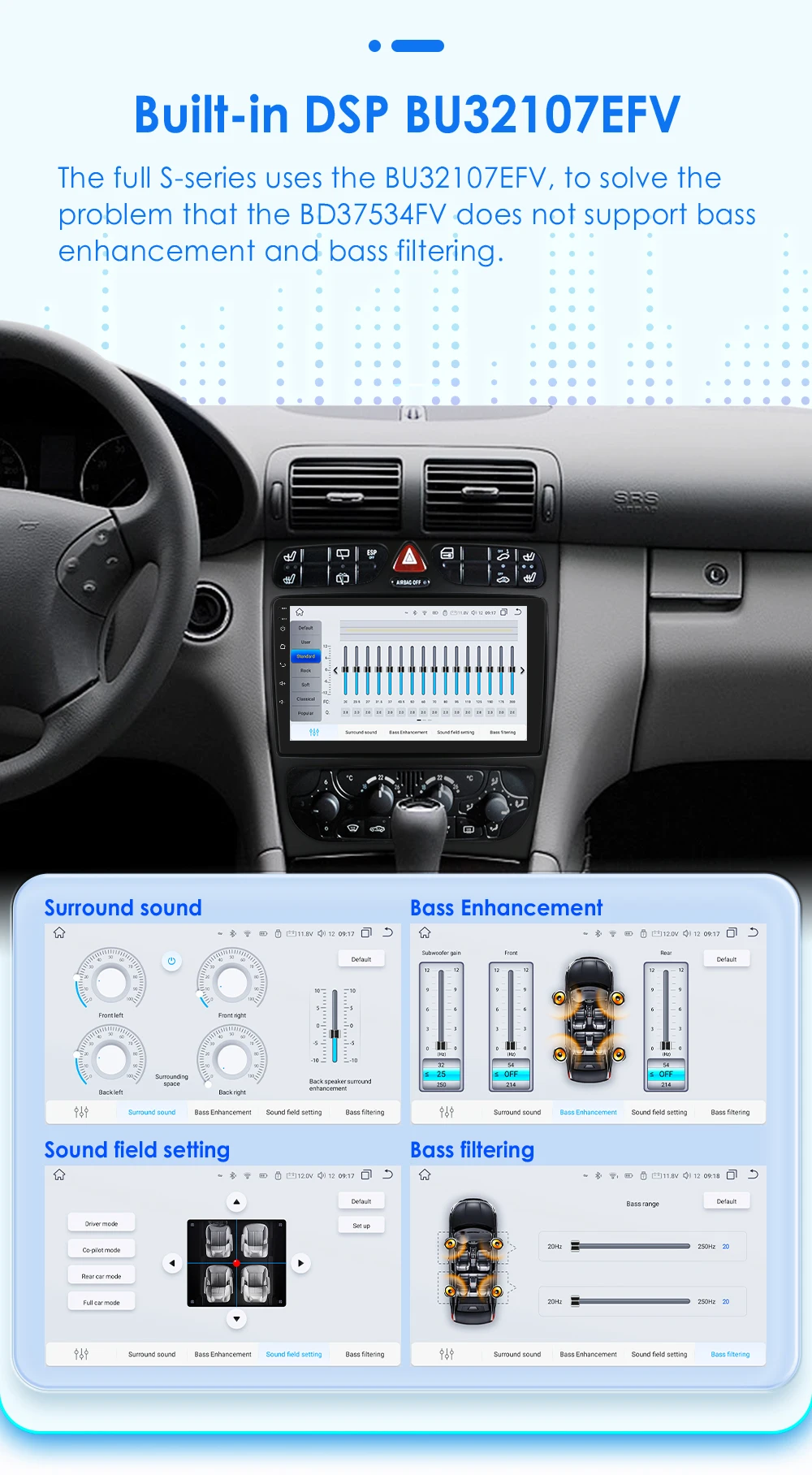 4G 8Core Android Autoradio für Mercedes Benz CLK-C209/W209 A-W168 C-W203 G-W463 Viano Vito Multimedia Player GPS Stereo Carplay – Detail 11