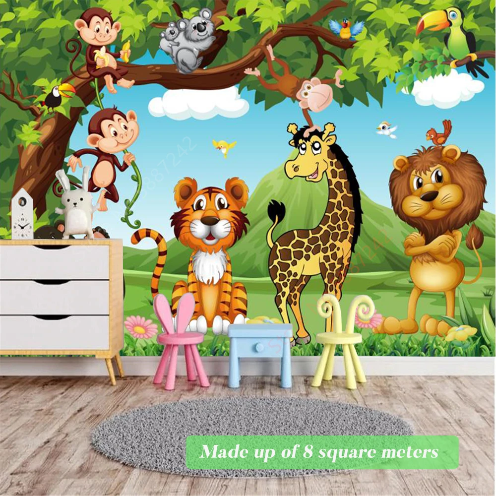 Custom Kids Room Forest Animal 3D Wallpaper