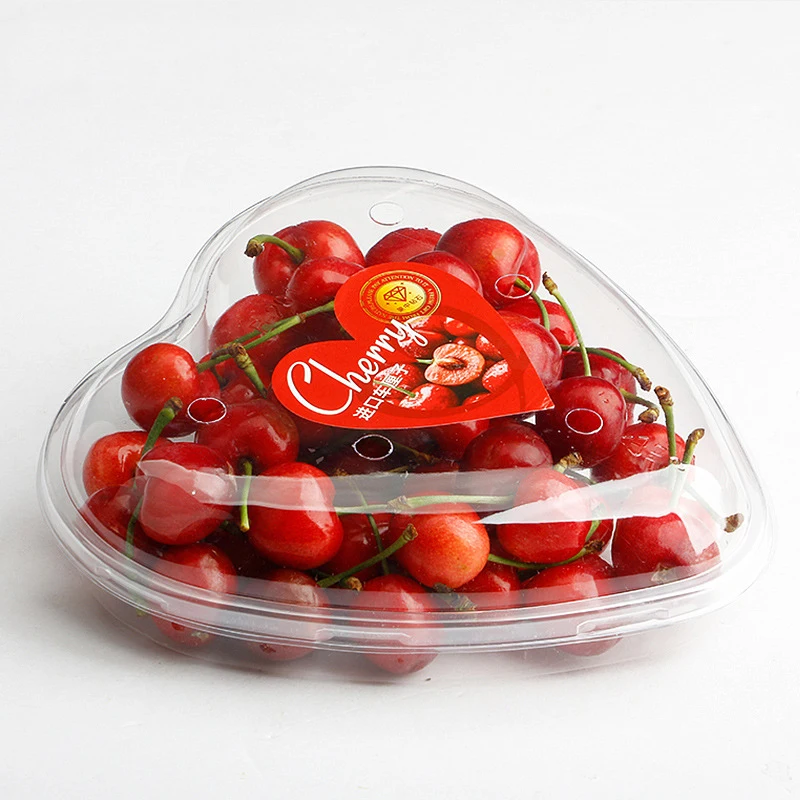 Heart-Shaped Food Box, 4 Color, One-time Packaging, Non-returnable Container, Disposable Fruit Love Box, Strawberry Packing Box