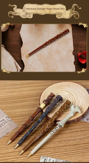 Set Penne Bacchetta Magica Harry Potter - Harry, Hermione E Silente - Regalo Perfetto Per Appassionati