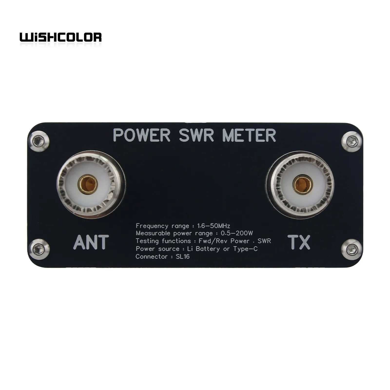위시컬러 1.6-50MHz 200W 파워 SWR 미터 프로 HF PWR SWR 미터 (1.29인치 OLED 디지털 디스플레이 화면 포함)