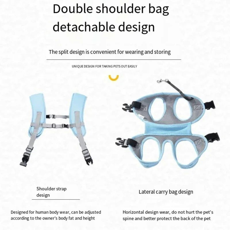 Pet Carrier Bag Pet Carrying Bag Pet Backpack Pet Supplies Dog Duffel Bag Adjustable Long and Short Dog Backpack Summer Mesh Breathable for Cat Out Travelling