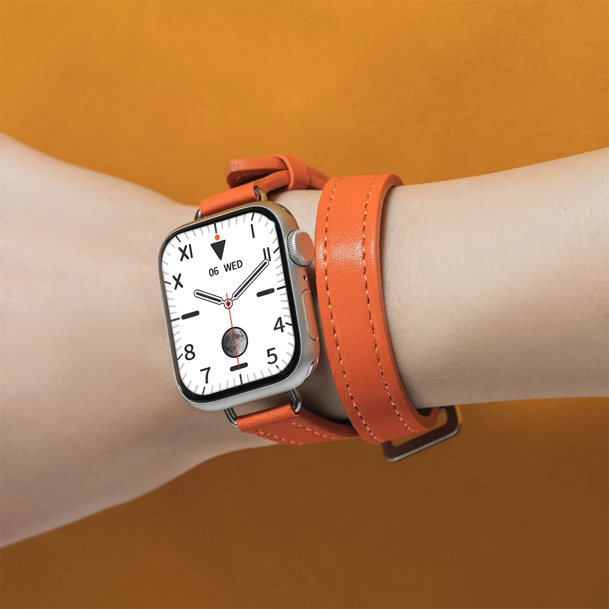 Double Tour Leather Strap for Apple Watch - Stylish Band for All Series