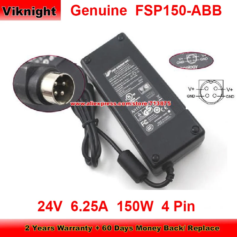 

Genuine FSP FSP150-ABB AC Adapter 24V 6.25A FSP150-AAAN1 for Stealth Touch M54 M5 SYSTEM LT3010 OSA-500R POS PS5001 with 4 PIN