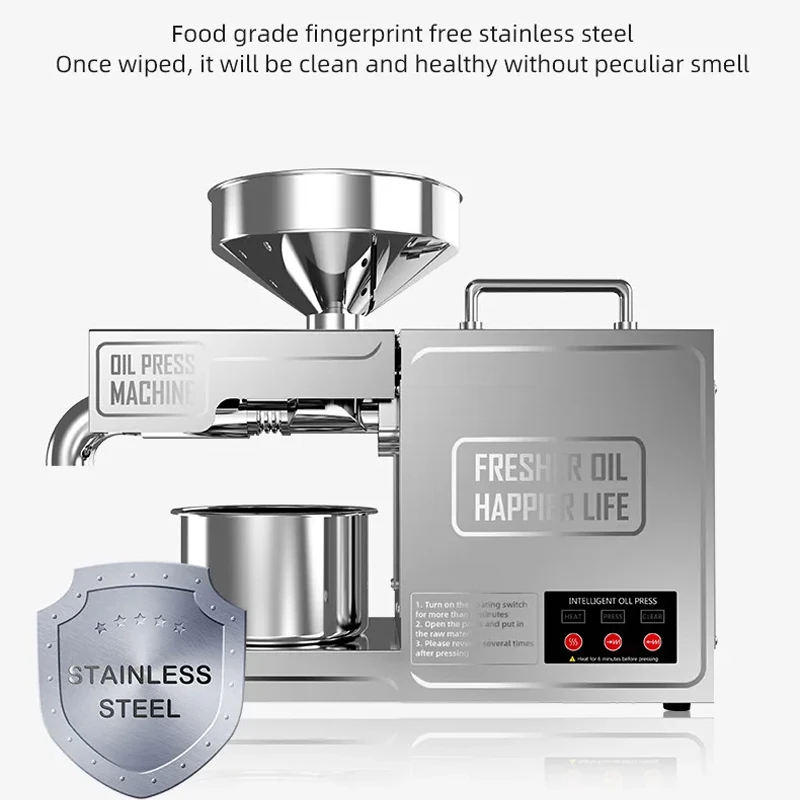 Household Small Oil Press Machine Seed Oil Extractor Rapeseed Peanut Olive Vegetable Oil Press Cold Hot Press Oil Making Machine 2