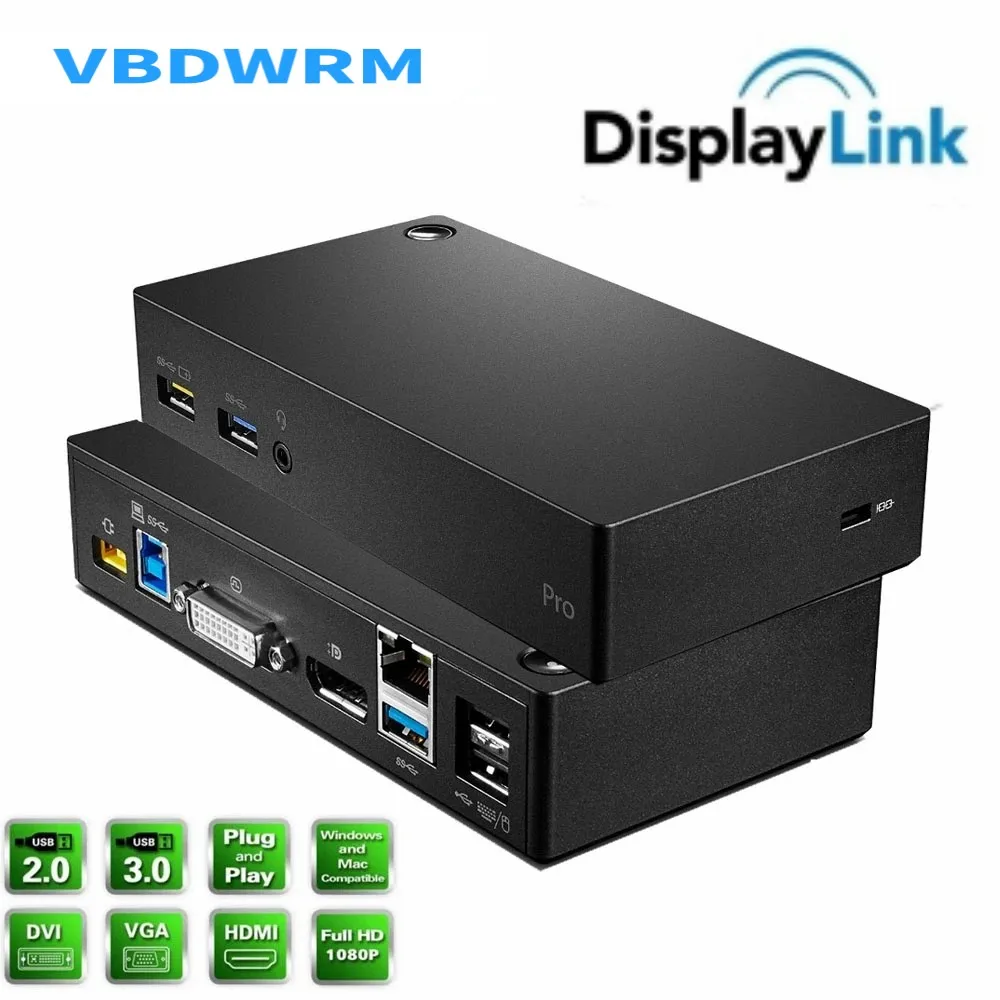 Thinkpad usb 3 0 pro dock 40a7 displaylink hub usb c usb 3 0 dual