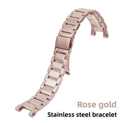 Elegant 20x12mm Stainless Steel Women's Watch Strap Bracelet - 20x12mm (Rose Gold)