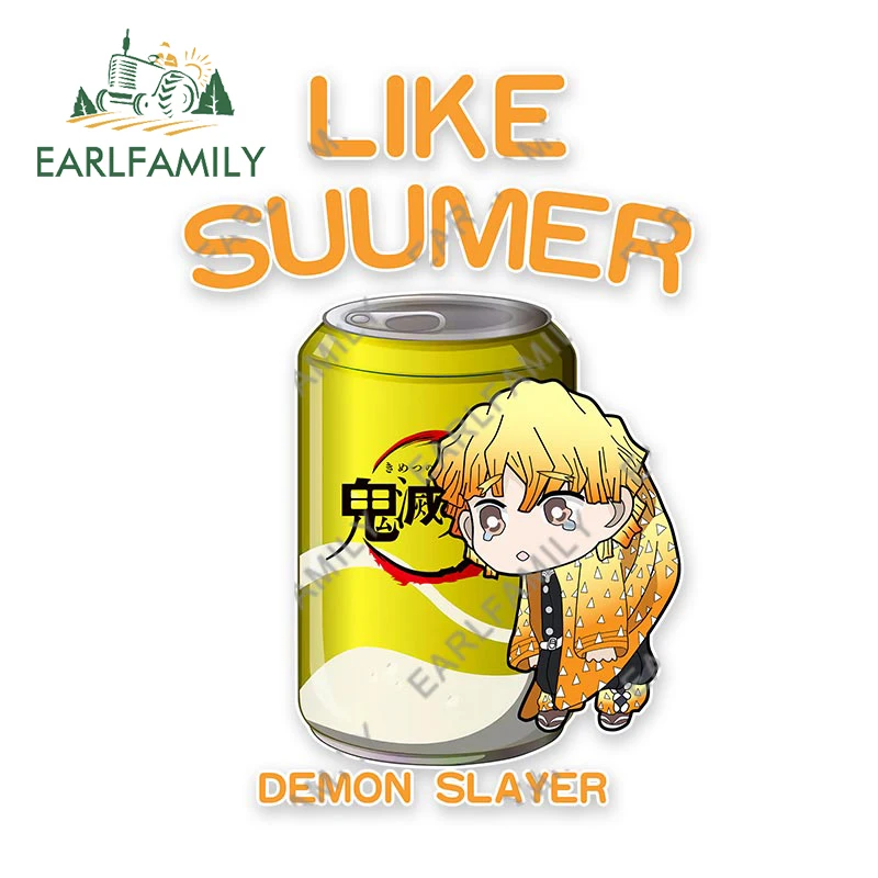 Earlfamily 13Cm X 8.6Cm Per Demon Slayer Personality Car Stickers Jdm Van Window Trunk Laptop Vinyl Decal Decoration
