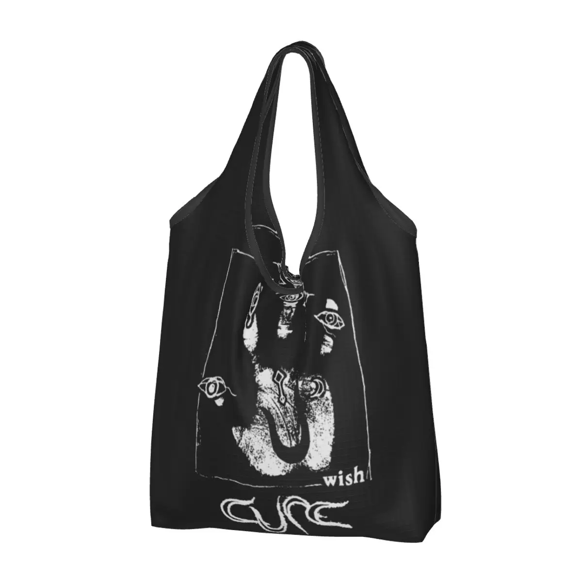 

Reusable The Cure Hand Heavy Metal Shopping Bag for Groceries Foldable Grocery Bags Washable Large Tote Bags