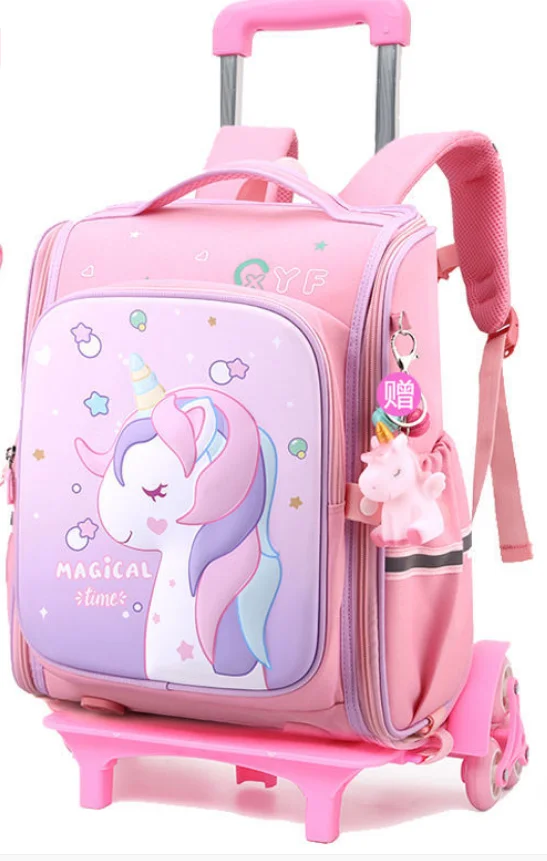 Mochila escolar con ruedas para morral escolar con ruedas de unicornio, pulgadas| | - AliExpress