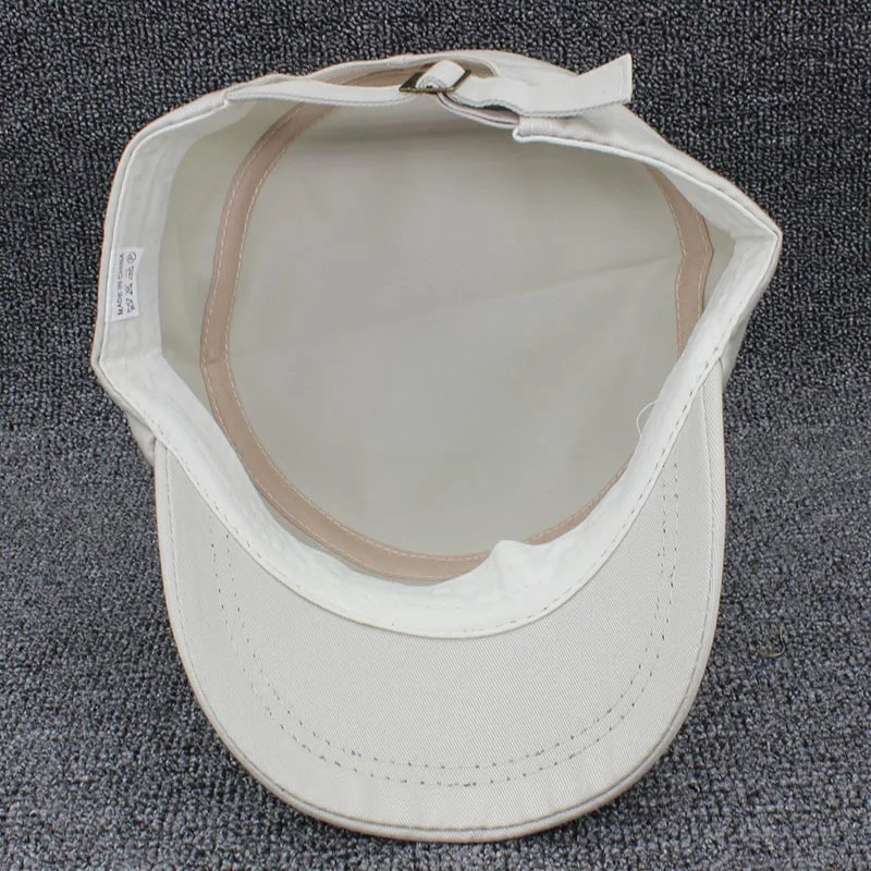 Classic Vintage Men Military Hat Adult Fashion Summer Autumn Brand Solid Adjustable Flat Top Cap For Women Z12X04 6