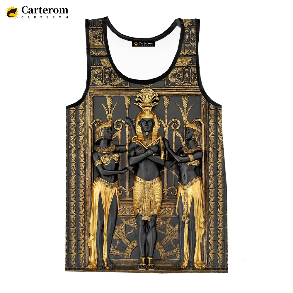 

2023 New Ancient Egyptian Egypt God Pharaoh Tank Tops Men's Clothing Harajuku Streetwear Oversized Tops Tees Sleeveless Shirts